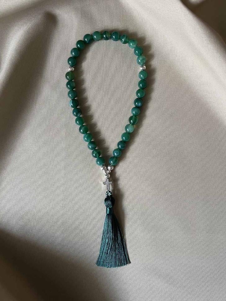 Чотки з зеленого агату (5339) - фото 3