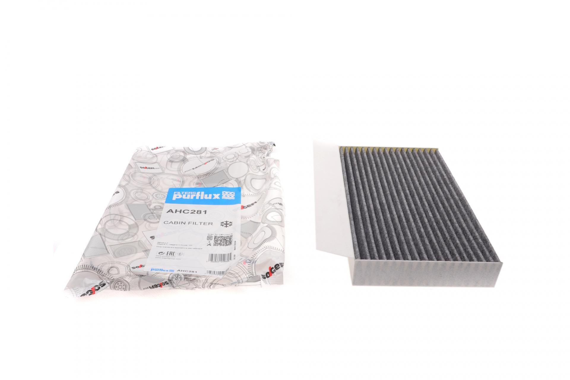 Фильтр салона PURFLUX для Renault Megane III 08- угольный (AHC281)