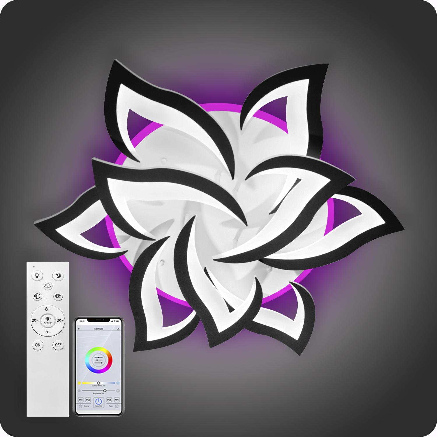 Люстра світлодіодна 517 Light 3color з пультом 144 Вт Чорний (02076) - фото 2 Люстра світлодіодна 517 Light 3color з пультом 144 Вт Чорний (02076) - фото 2