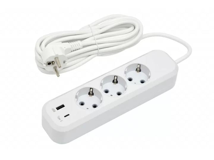 Удлинитель сетевой Luxel USB/Type-C 3 розетки с заземлением 5 м (7165)