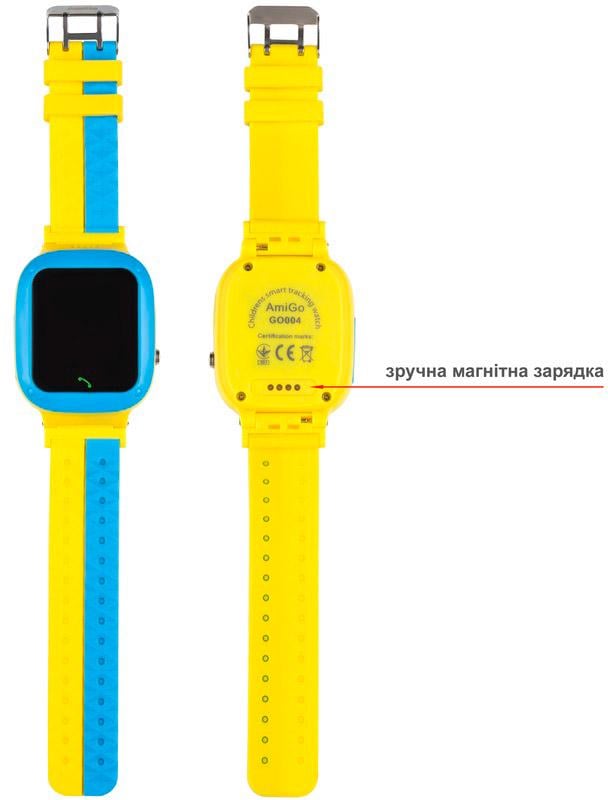 Смарт-часы детские AmiGo Glory GO004 Blue/Yellow (81813) - фото 6