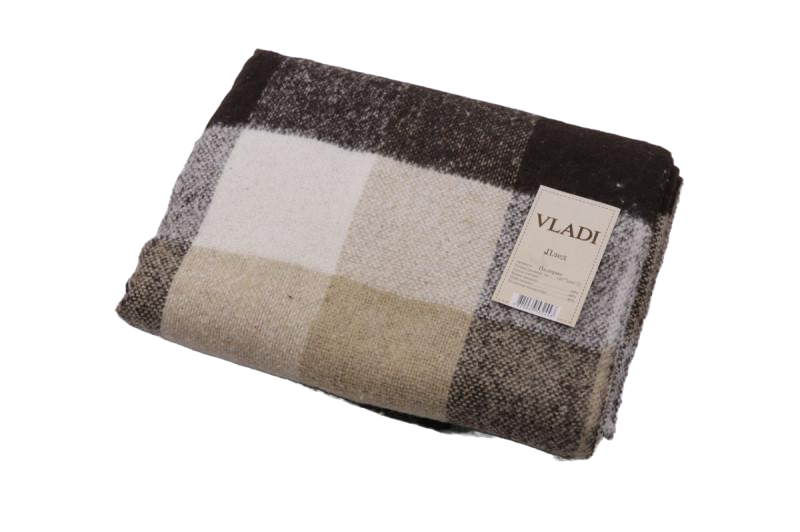 Плед шерстяной Vladi Palermo 140х200 см Коричневая клетка (ПЛ3082)