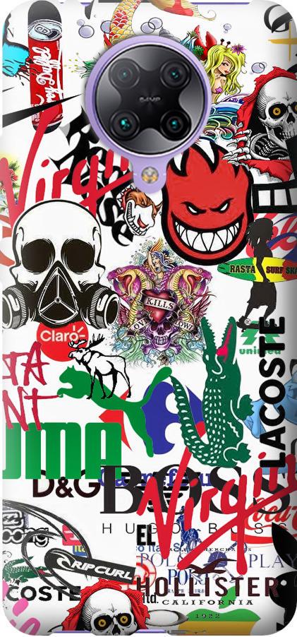 Чехол на Xiaomi Redmi K30 Pro Many different logos (4022u-1899-42517)