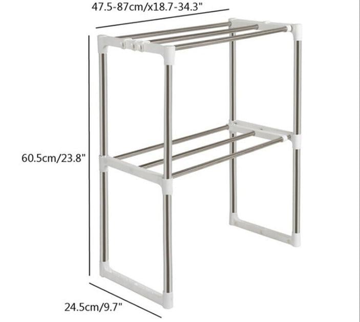 Полиця-органайзер телескопічна настільна для мікрохвильової печі або інших потреб - фото 2 Полиця-органайзер телескопічна настільна для мікрохвильової печі або інших потреб - фото 2