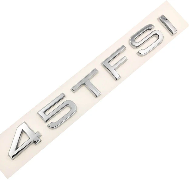 Эмблема надпись 45 TFSI на заднюю часть Audi 17х2 см ABS Хром глянцевый (1670753075)
