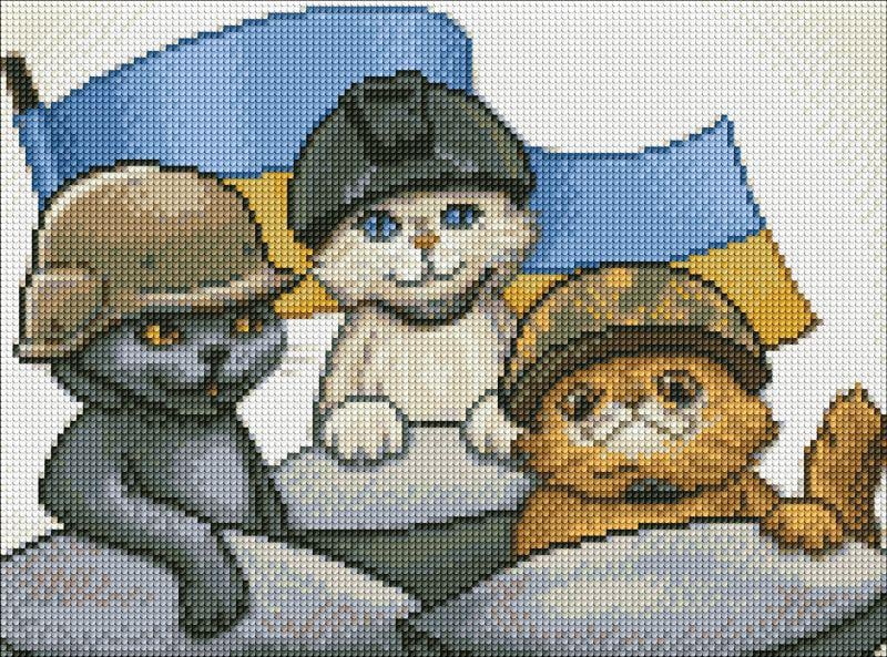 Алмазная мозаика Идейка Пушистая оборона 30x40 см (Id-AMO7642)