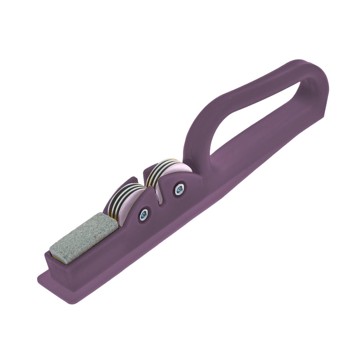 Точила для кухонных ножей ручная механическая пластиковая со строгальным камнем Фиолетовый (86767) - фото 1 Точила для кухонных ножей ручная механическая пластиковая со строгальным камнем Фиолетовый (86767) - фото 1