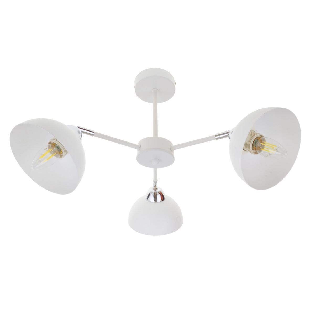 Люстра Brille BL-998S/5 E27 WH/CH 3 лампочки Белый