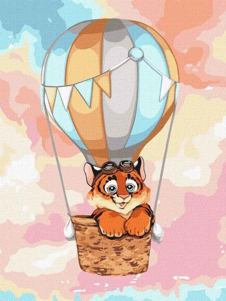 Картина по номерам Идейка Полосатый путешественник 30х40 см в термопакете (KHO4248)