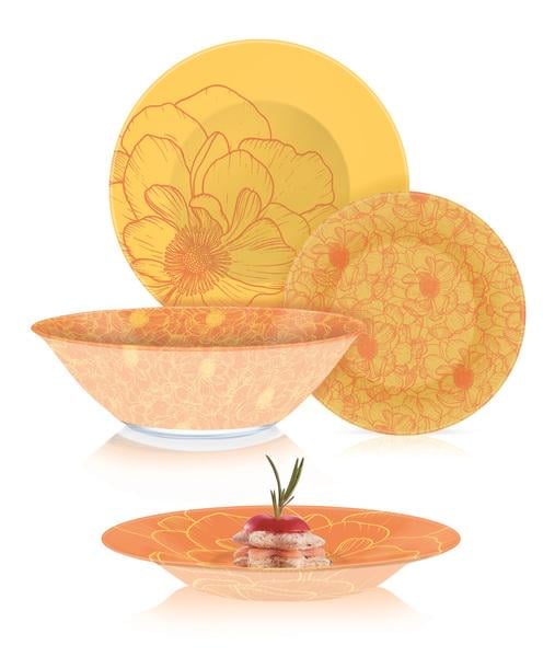 Сервіз Luminarc Big Flower Orange 19 пр. (Q4858) Сервіз Luminarc Big Flower Orange 19 пр. (Q4858)