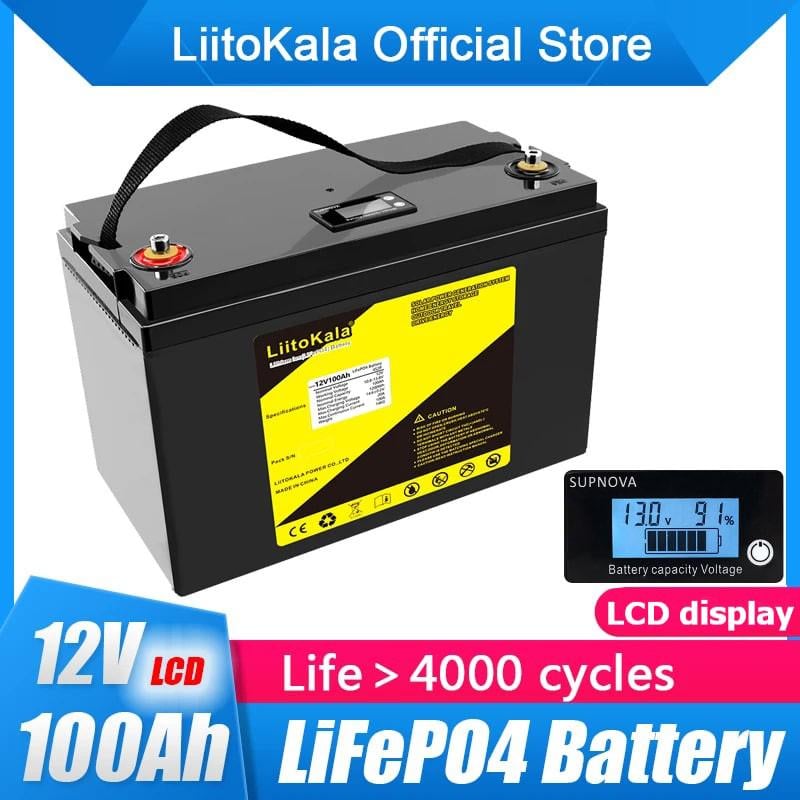 Акумулятор LiitoKala LiFePO4 12V 100 Ah LCD дисплей Black (10355) - фото 2 Акумулятор LiitoKala LiFePO4 12V 100 Ah LCD дисплей Black (10355) - фото 2