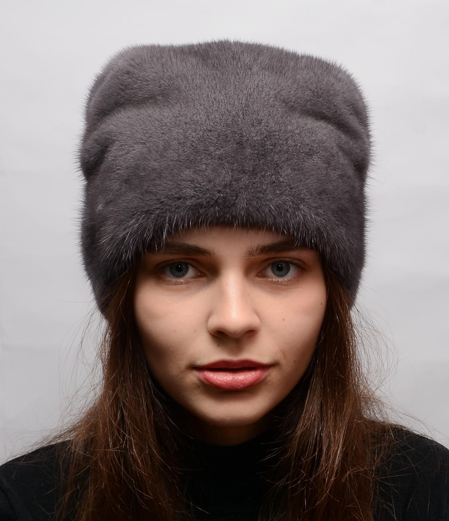 Жіноча кубанка Хутряний стиль Адель з натурального хутра норки Ірис (080/А)