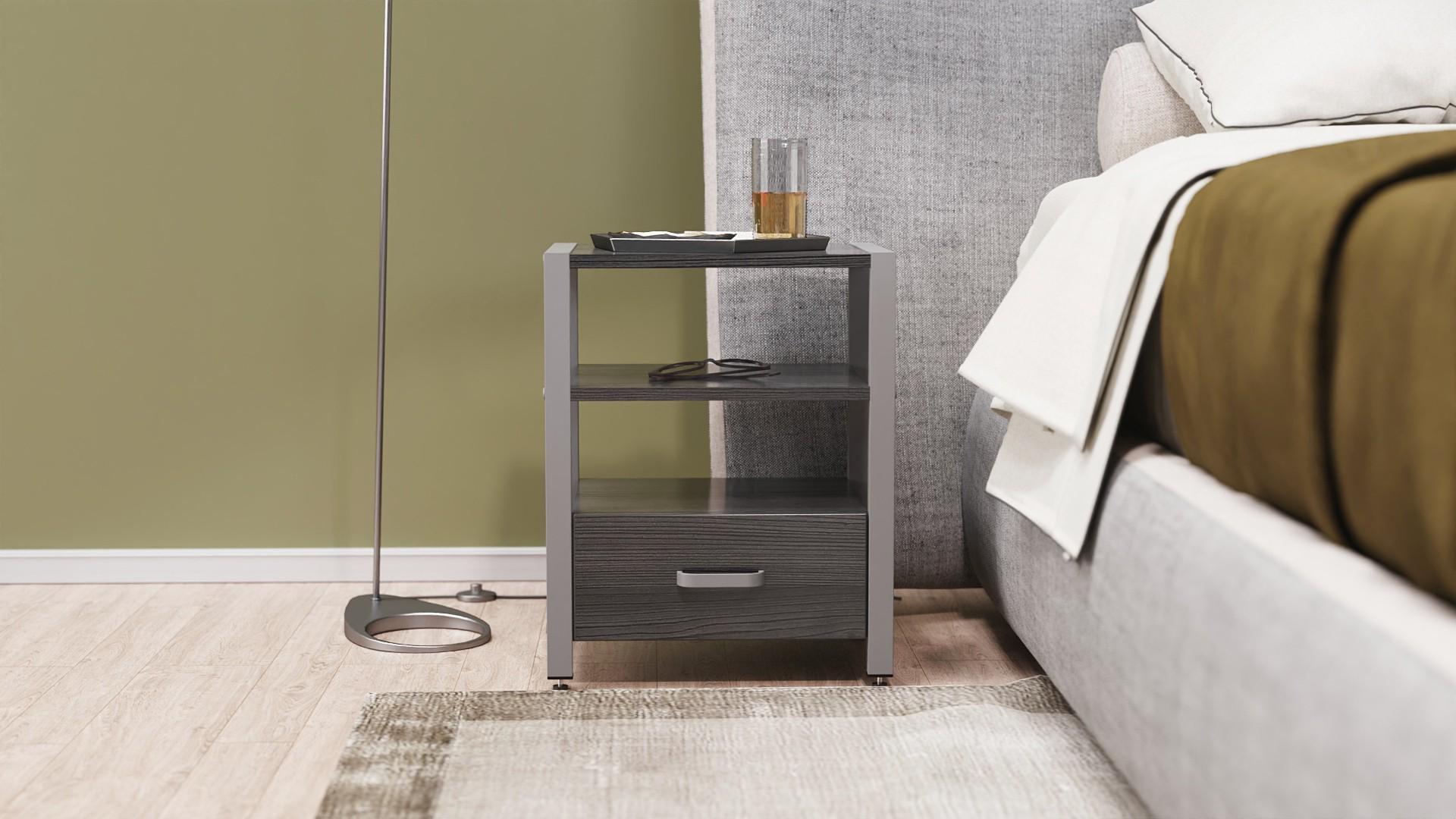 Тумба универсальная Ferrum-decor Вивьен 1/1 ДСП 16 мм 50x41x40 см Серый/Сосная Кембра (FRD-104155)