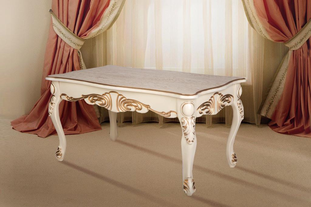 Стол журнальный Скарлетт Слоновая кость/Патина (17440)