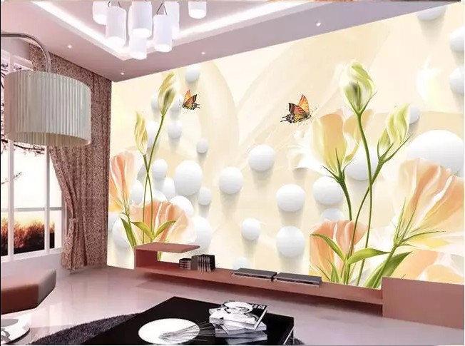 Фотообои 3D флизелиновые цветочные для спальни/зала/кухни Эустома Фотообои 3D флизелиновые цветочные для спальни/зала/кухни Эустома