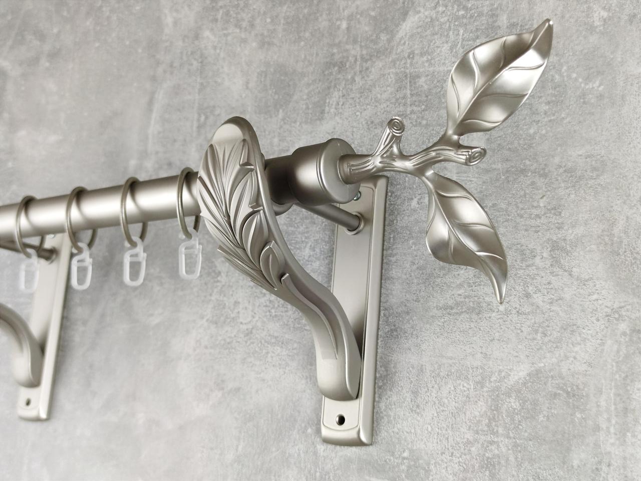 Карниз MStyle металлический для штор однорядный Листок Розы 25 мм гладкий 160 см Сатин (5013053)