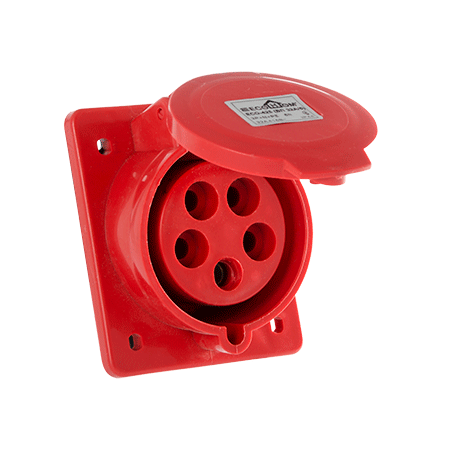 Силовая розетка АСКО-УКРЕМ ГВ ECO-425 3P+N+PE 32А 400 В встроенная IP44 Красный (ECO016010012)