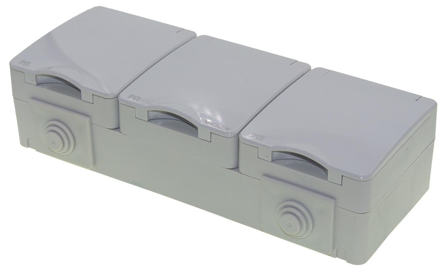 Розетка потрійна Videx Binera VF-BNW23G-G IP65 зовнішня із заземленням (27577) Розетка потрійна Videx Binera VF-BNW23G-G IP65 зовнішня із заземленням (27577)