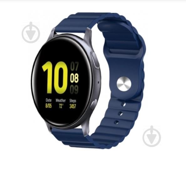 Ремешок BeWatch для Samsung Galaxy Watch 42 | 3 41 mm | Active | Active 2 силиконовый 20мм Wave Темно Синий (1010706)