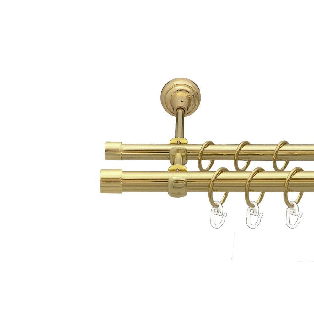 Карниз Orvit Заглушка двухрядный гладкий 19/16 мм 160 см Золотой (00-00012990)