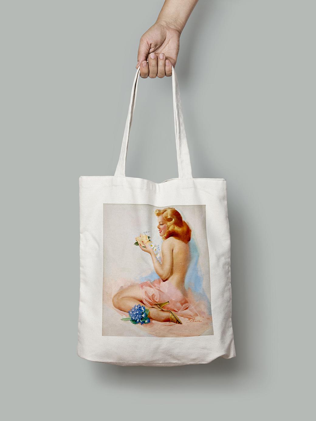 Эко-сумка Девушка в цветах. Тед Уизерс шопер (pin_up010100_Bag)