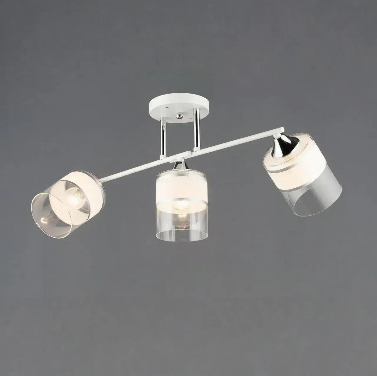 Люстра потолочная Valeso на три круглых плафона Е27 IP20 B A4435/3 Белый/Хром (28687135)