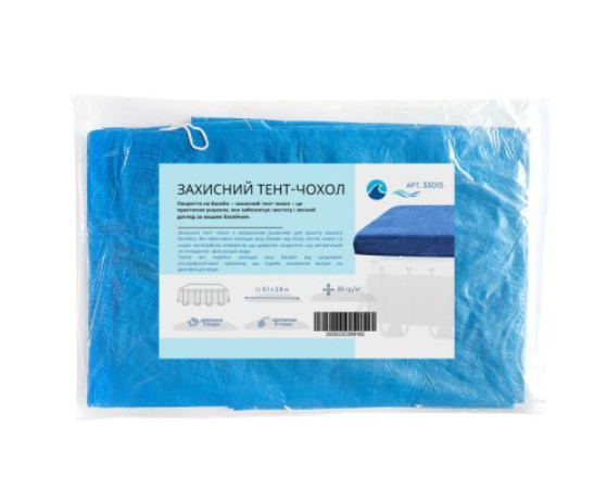 Тент-чохол InPool для каркасного басейну 427х250/450х220 см Синій (132-9-33015)