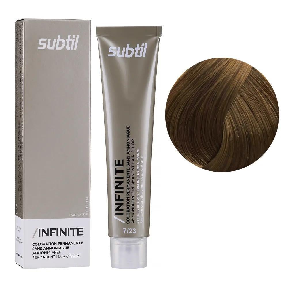 Крем-краска безаммиачная для волос Subtil Infinite Permanent Hair Color 7.23 Блондин перламутровый золотистый 60 мл