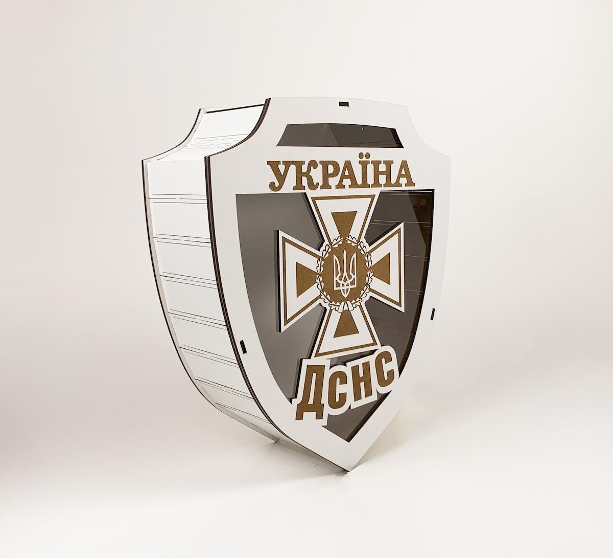Коробка з прозорою кришкою "ДСНС Україна" щит Білий (5505)