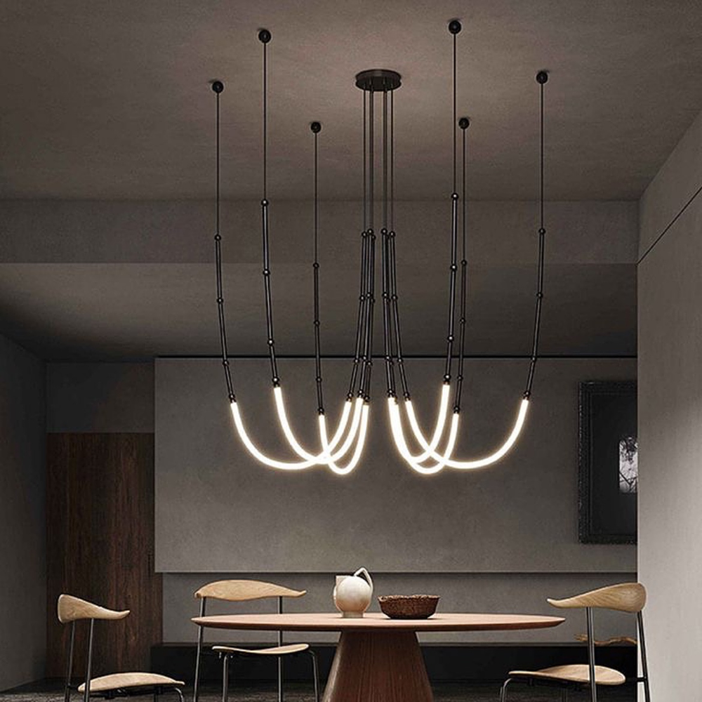 Светильник дизайнерский Led на 6 подвесов (MBJ 1-950х2000-6 BK)