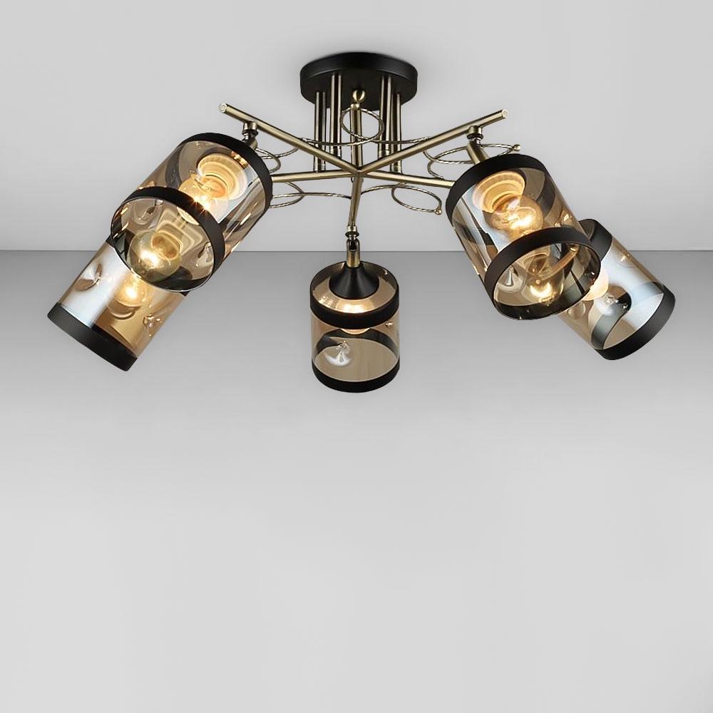 Люстра потолочная Light House SR-18997/5 AB+BK d 680 мм h 260 мм E27 Черный/Бронзовый