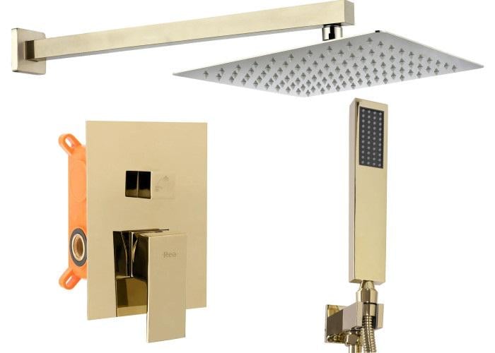 Душевой гарнитур Rea FENIX + BOX Золотой (Rea-P8401)