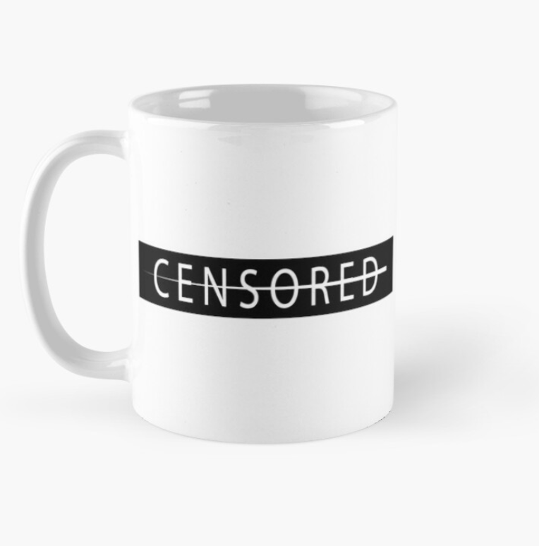 Чашка керамическая с принтом "Censored" 330 мл Белый (ПН47Ч)