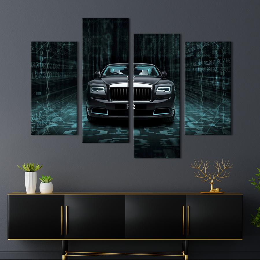 Картина на холсте Элитный автомобиль Rolls-Royce Wraith 149x106 см (1395-42)