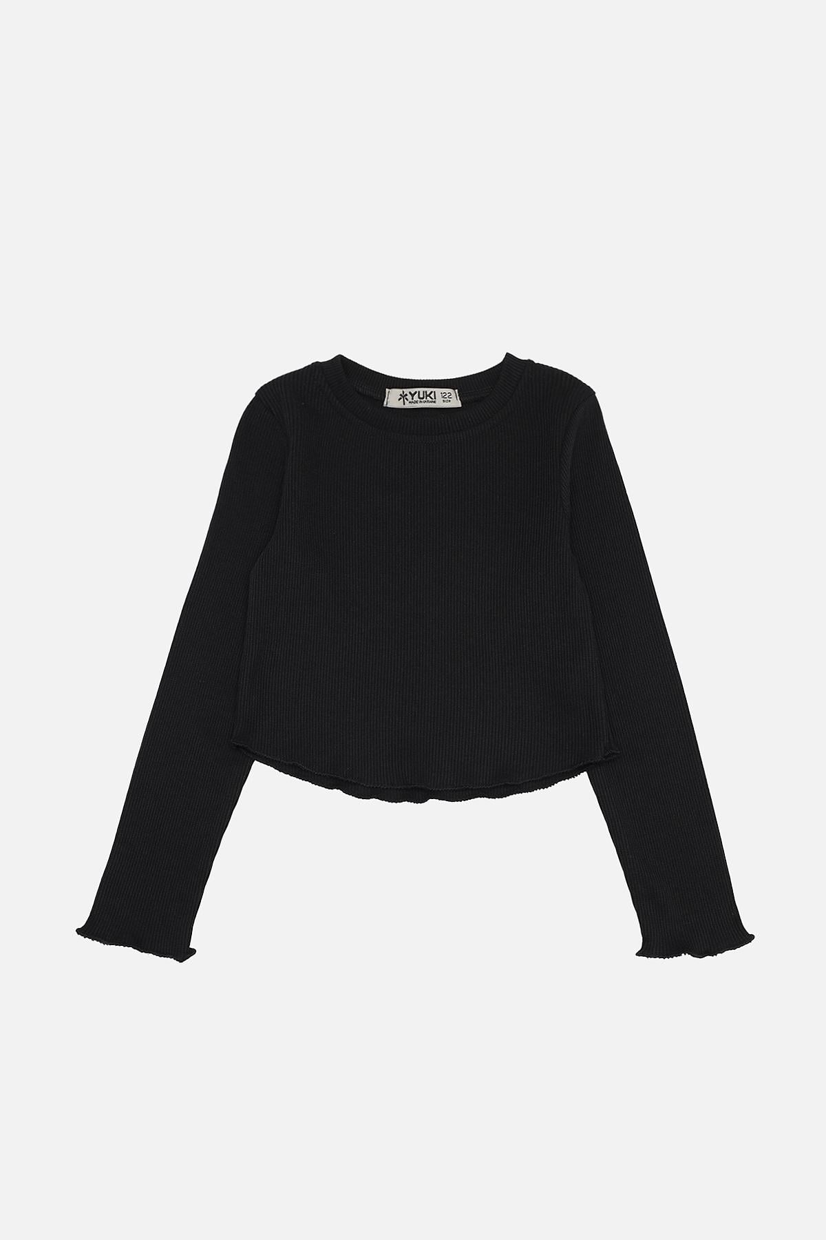 Футболка с длинным рукавом для девочки ЦБ-00272190 134 см Черный (28576173)