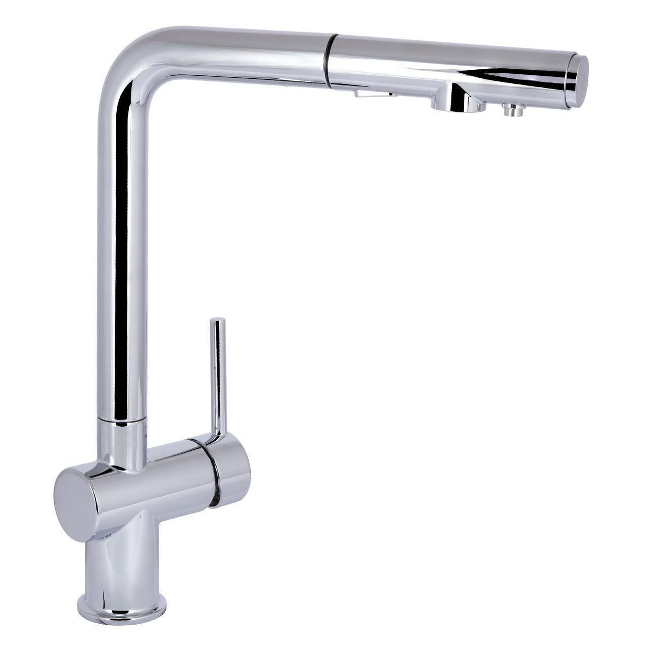 Смеситель для кухни Qtap Rozcesti QTROZ367CRM45941 с выдвижным изливом с подключением для питьевой воды Chrome (2552208885)