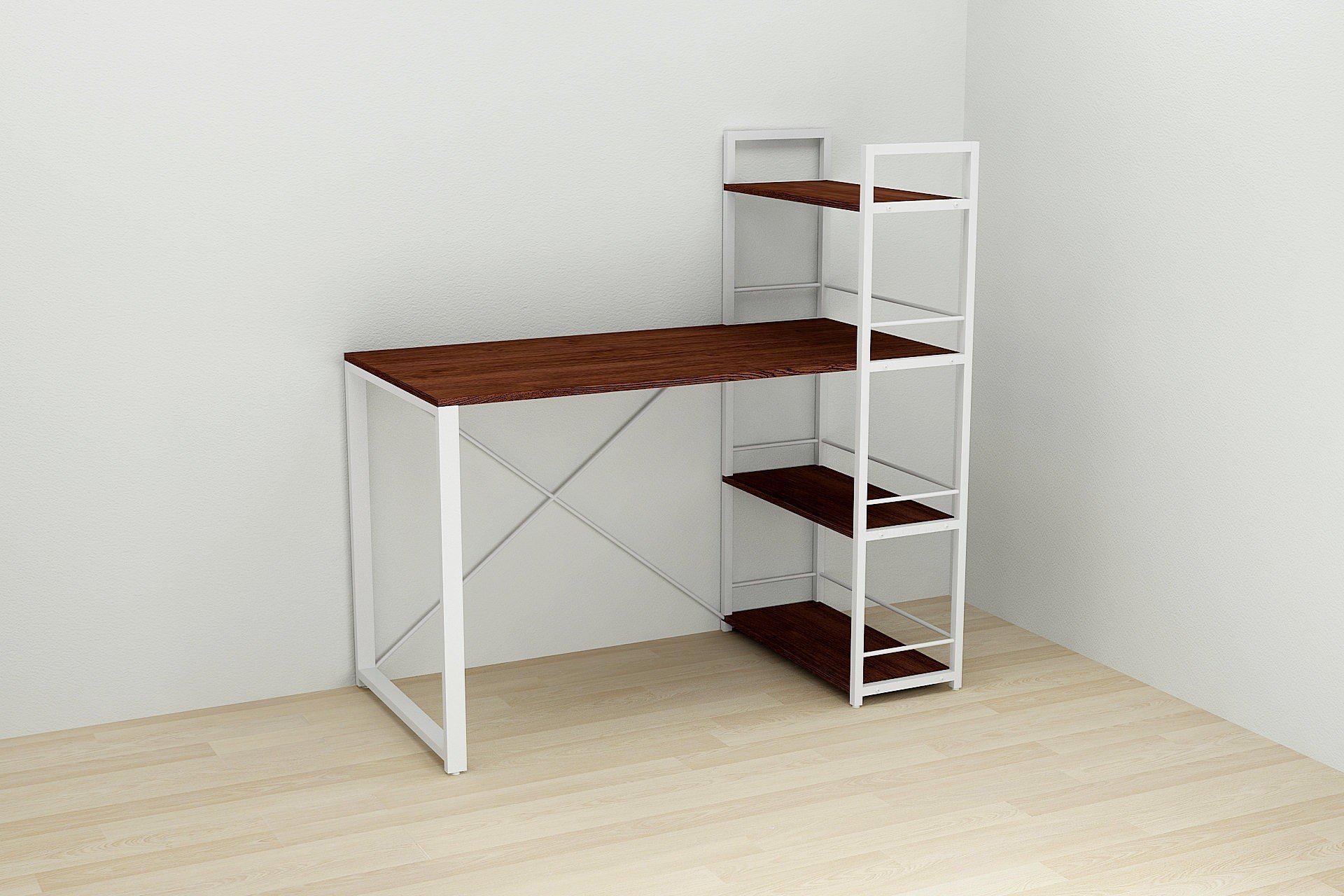 Письмовий стіл Ferrum-decor Konekt з етажеркою метал/ДСП 16 мм Білий/Венге Магія (FRD-105742) - фото 1 Письмовий стіл Ferrum-decor Konekt з етажеркою метал/ДСП 16 мм Білий/Венге Магія (FRD-105742) - фото 1