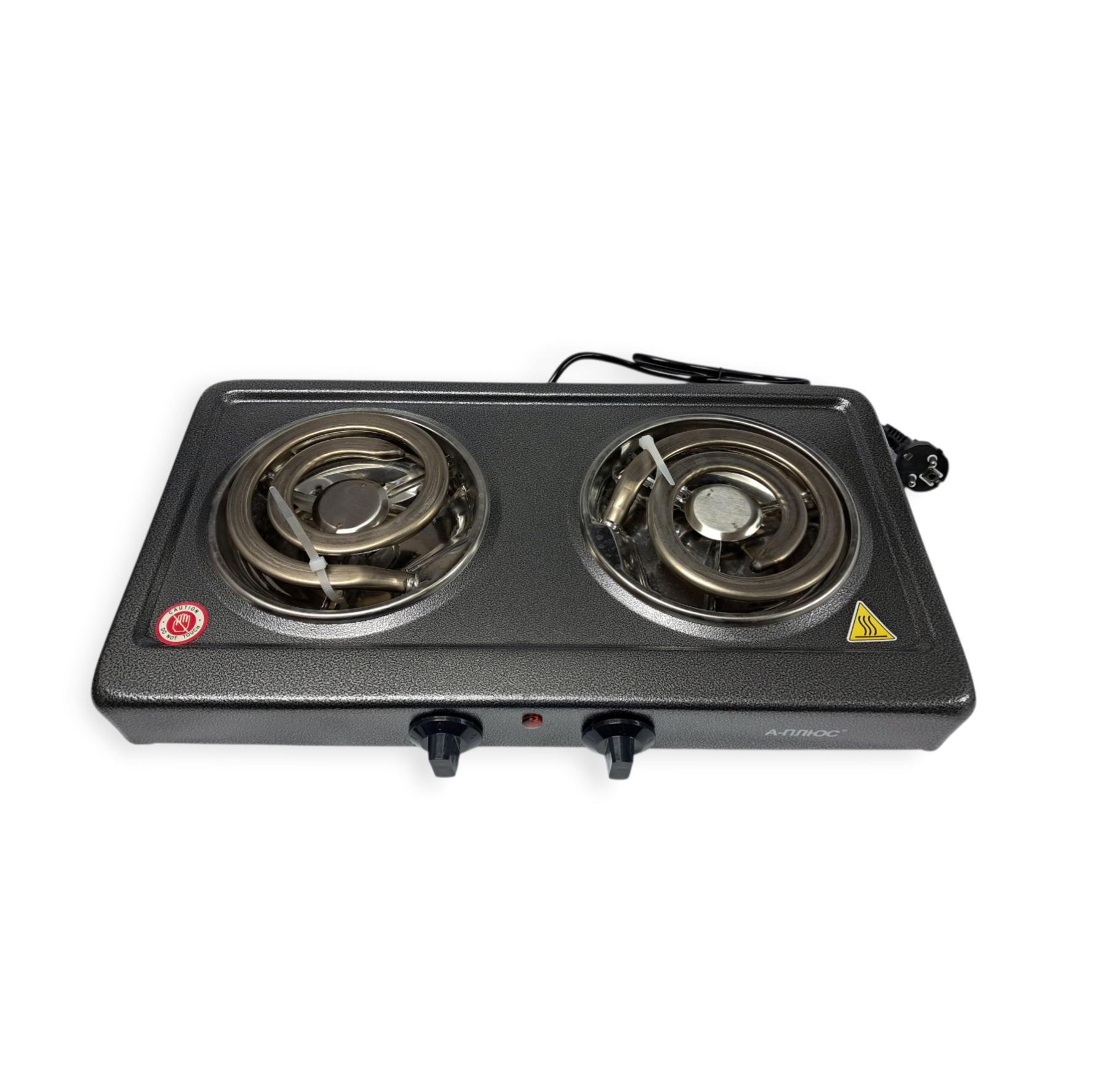 Електроплита A-Plus двокамфорна 2000 Вт Сірий (AP-2112)
