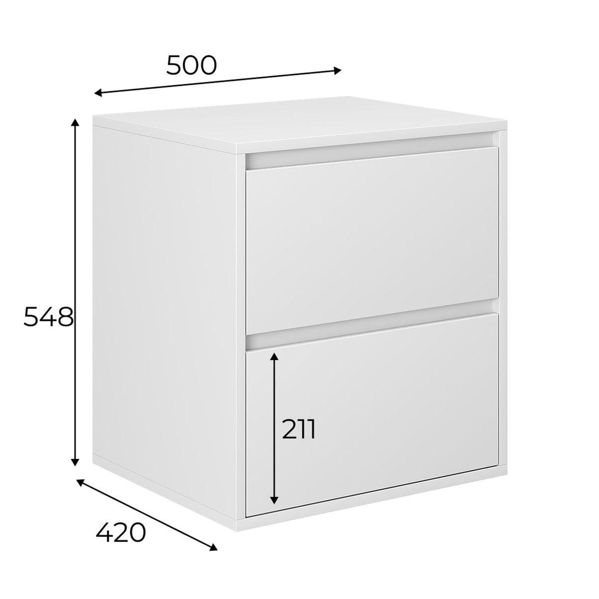 Тумба приліжкова AiH Light з 2 шухлядами ламіноване ДСП 50x54,8x42 см Дуб Сонома (LT07130000000) - фото 3