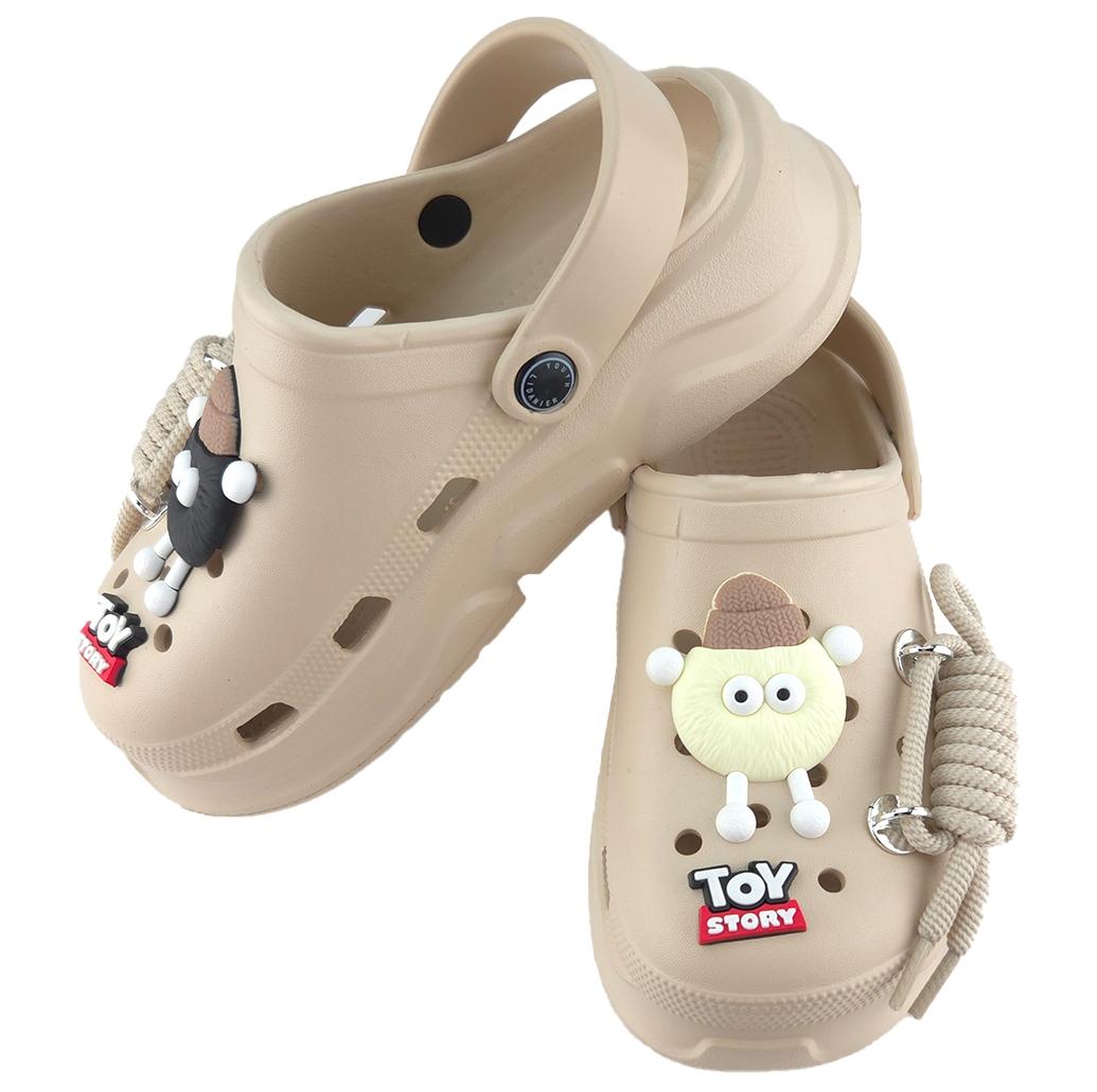 Кроксы женские с джибитсами р. 37/38 24 см Бежевый (622А-1-1) - фото 3