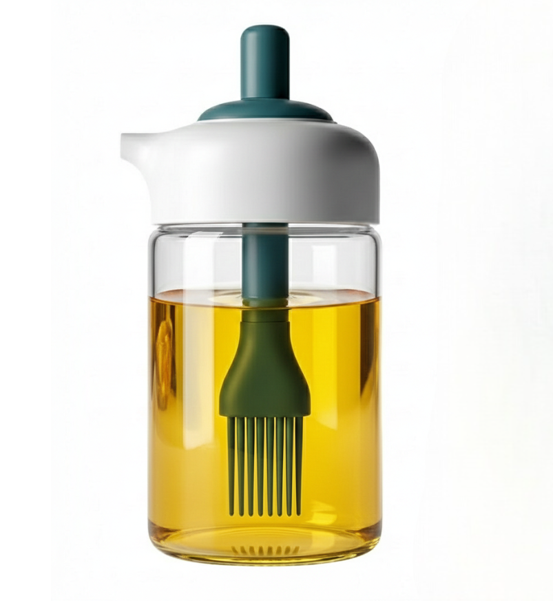 Емкость для масла и уксуса Kayfovo SPbr-1 с силиконовой кисточкой стеклянная прозрачная 250 мл (8d78d56e)