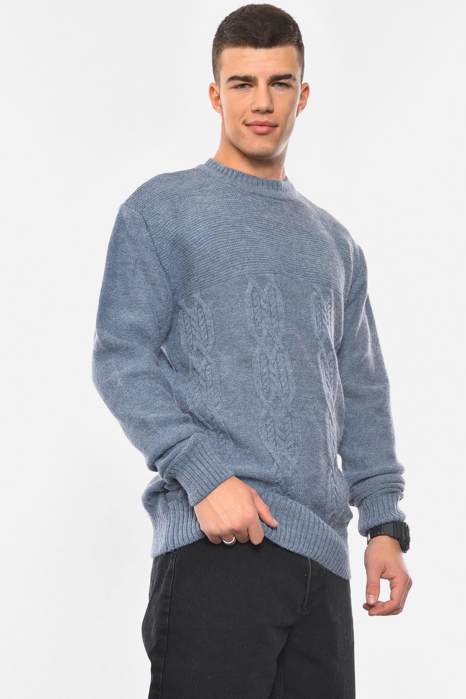 Светр чоловічий однотонний S Синій (193384) - фото 2 Светр чоловічий однотонний S Синій (193384) - фото 2