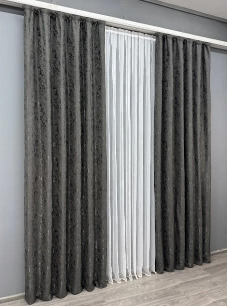 Ткань для штор лен Pavliani Графитовый (1667ш) - фото 2 Ткань для штор лен Pavliani Графитовый (1667ш) - фото 2