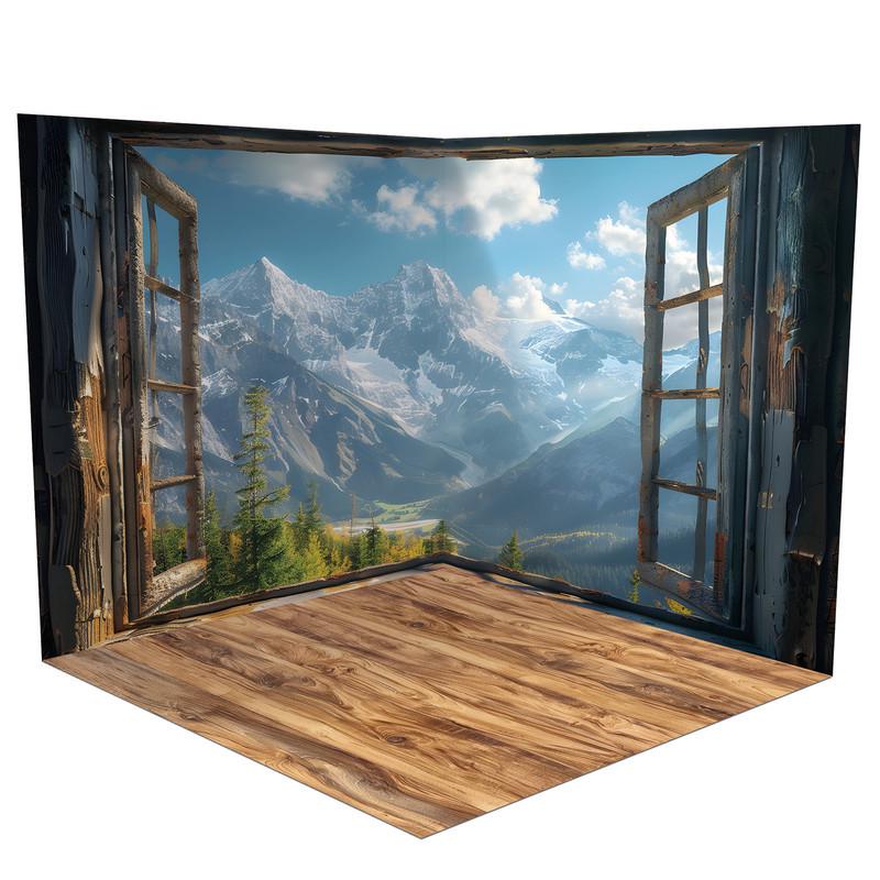 Фотофон виниловый угловой Frontlit стена/пол 120х120 см 450 г/м2 №58379 (58379-120)