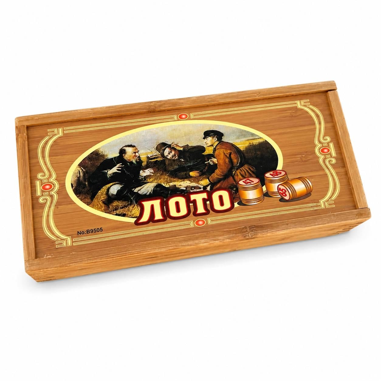 Настольная игра Лото в деревянном ящике Охотники на привале (1958578653)