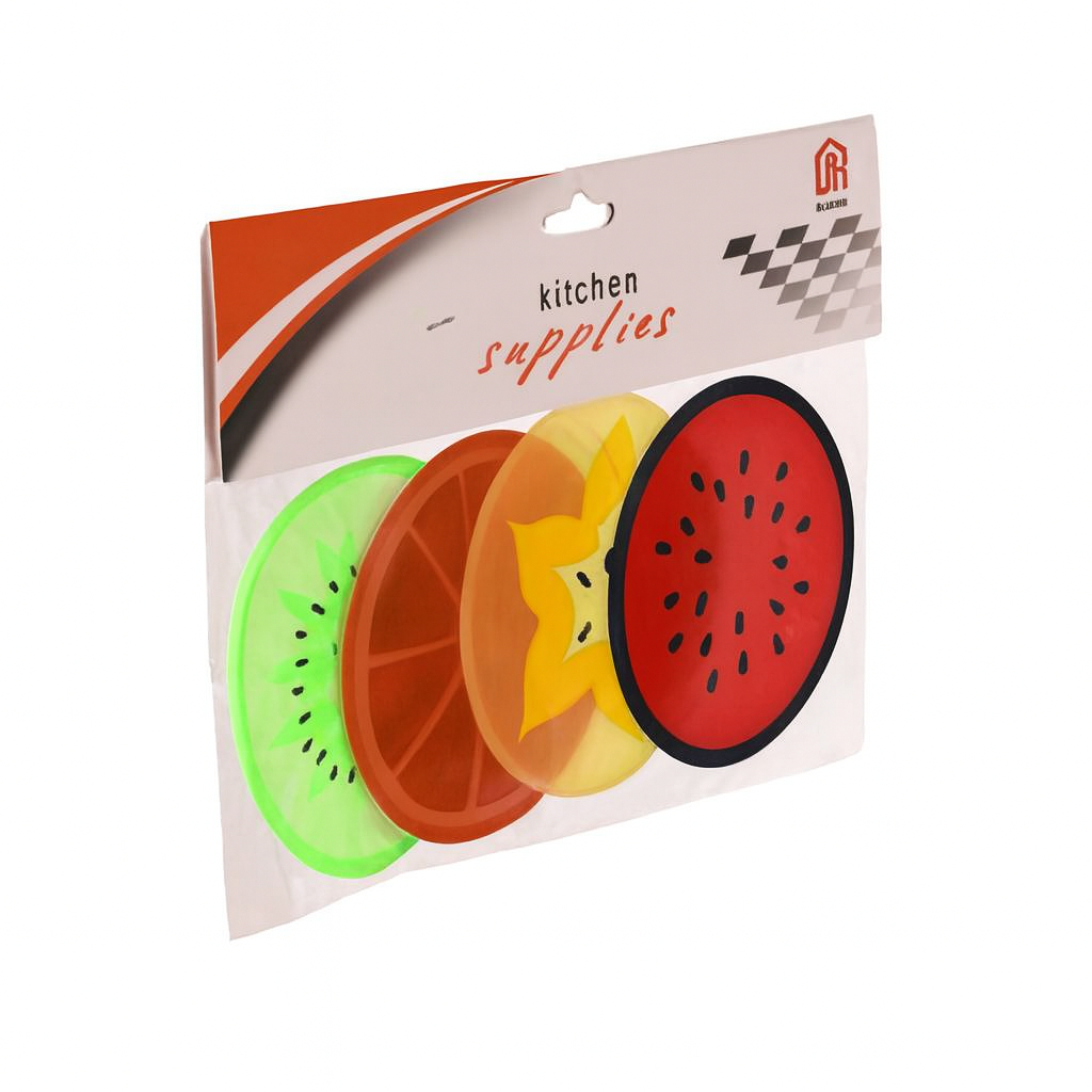 Набор подставок под чашки Hot time R99191 4 шт. d 8,5 см Разноцветный (31330556)