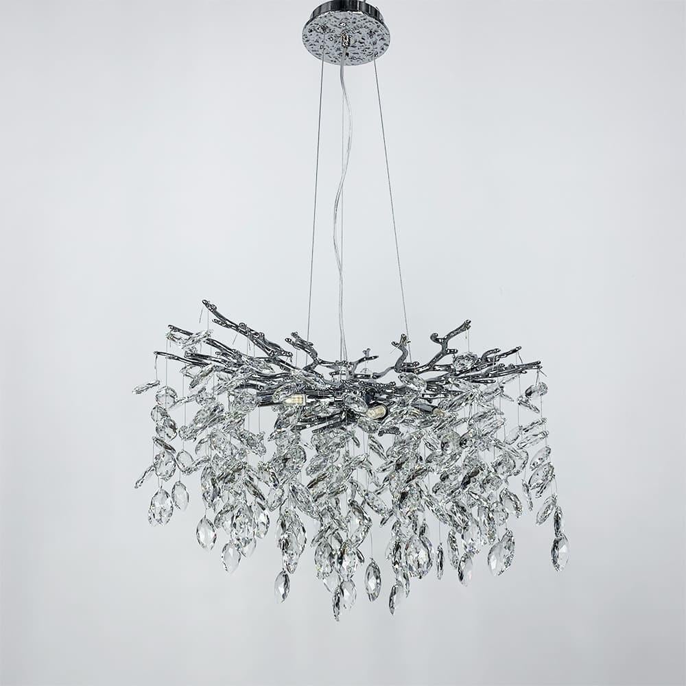 Люстра изысканная DIAMINA с хрустальными камнями Ø 60 см Серебряный (33007-600 CH)