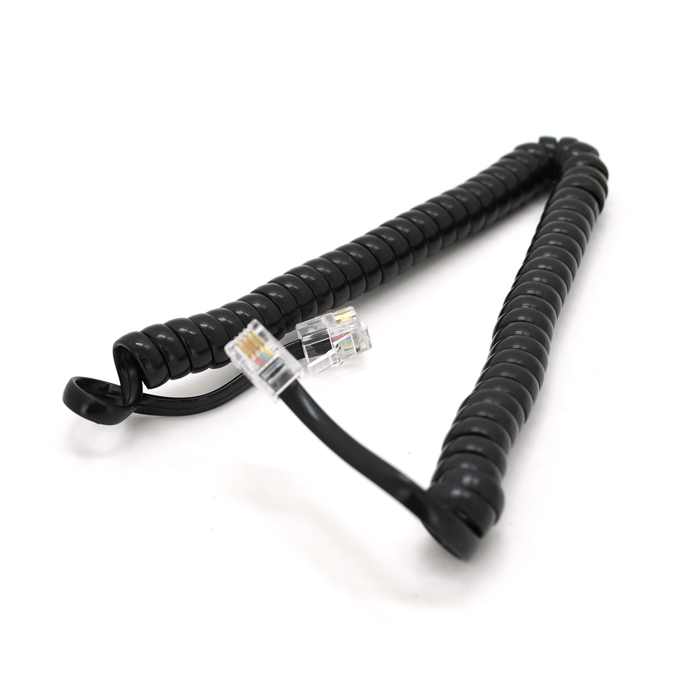Патч-корд телефонний rj11 гофрований 3 м Чорний (YUT_V10050)