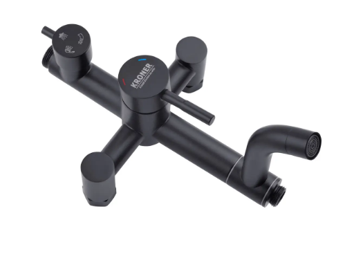 Душевая система Kroner KRP Edelstahl Klassisch SCH063 Черный матовый (1885734327) - фото 2