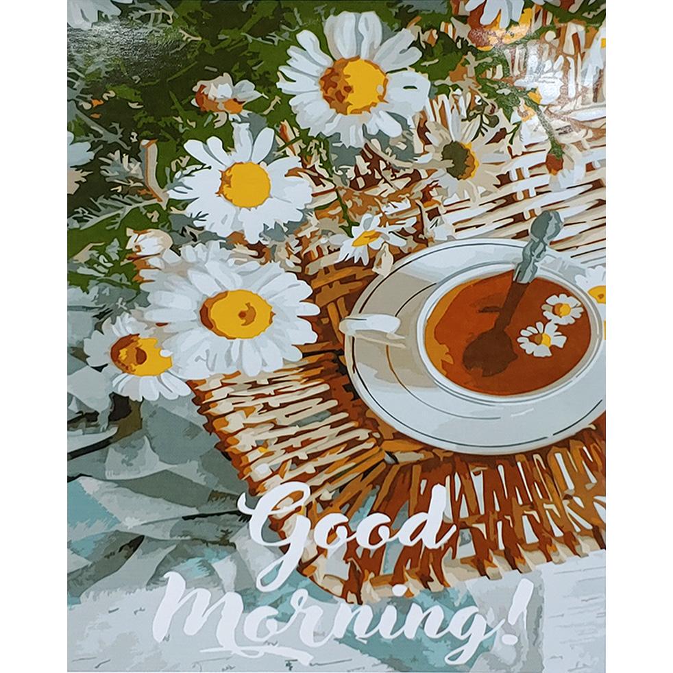 Картина за номерами Strateg Преміум Good Morning з ромашками 40x50 см (SY6868) Картина за номерами Strateg Преміум Good Morning з ромашками 40x50 см (SY6868)